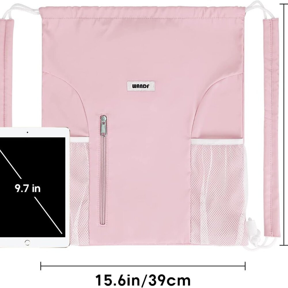 Drawstring Backpack With Shoulder Pad Sports Gym … - image 2